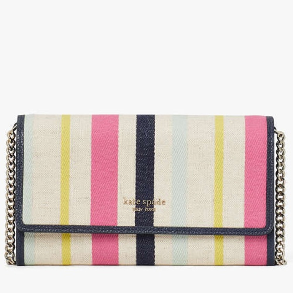 Kate Spade Roulette Breezy Stripe Chain Clutch